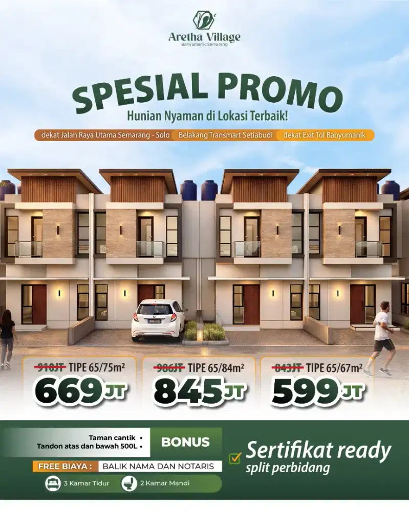 RUMAH BARU 2 LANTAI DEKAT TRANMART SRONDOL SETIABUDI BANYUMANIK