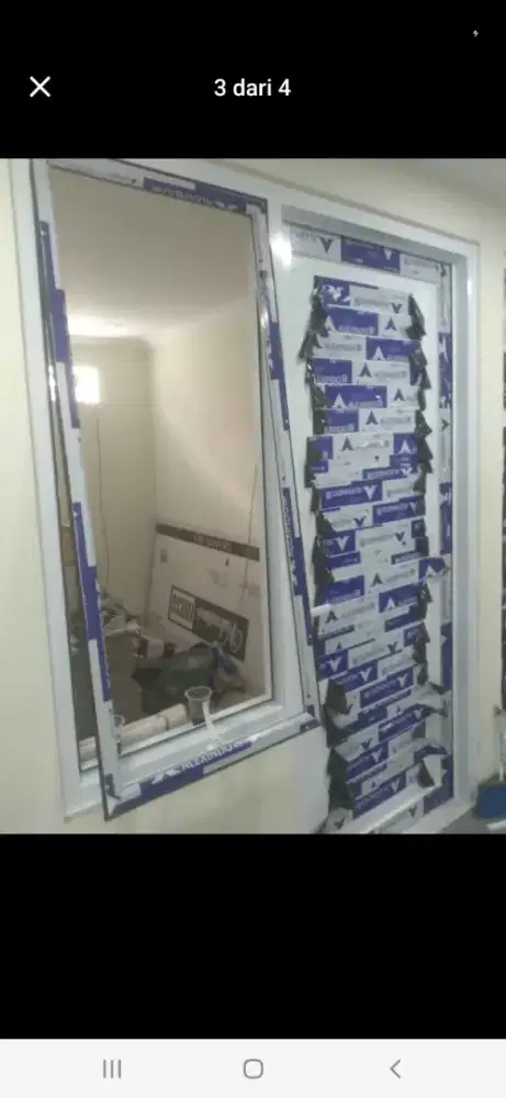 Pintu dobel spandrel + jendela gendong T210 L80 & T120 L50 hrg 3,4 jt