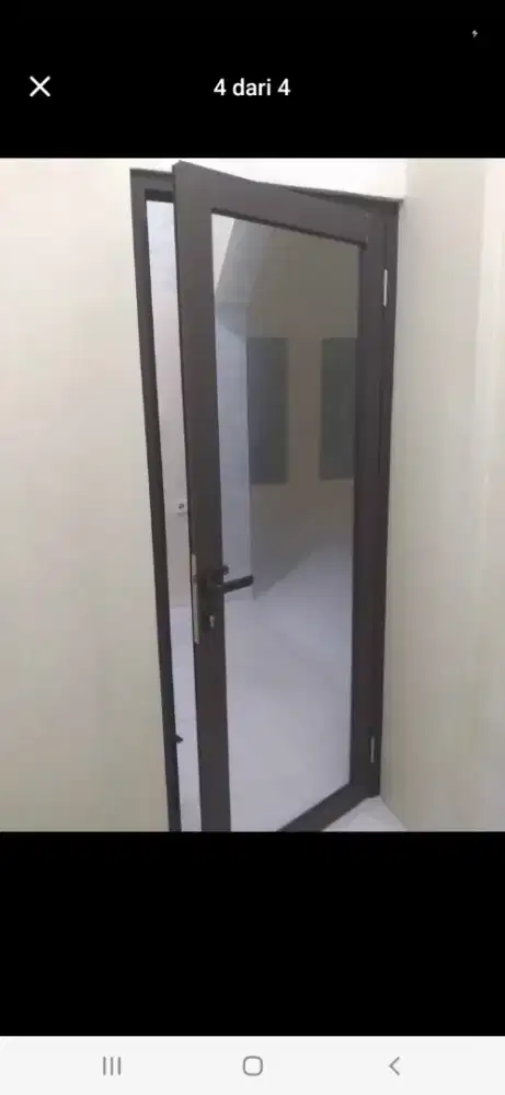 Pintu kaca aluminoum swing uk s.d T220cm L100cm hrg terpasang 2,3 jt