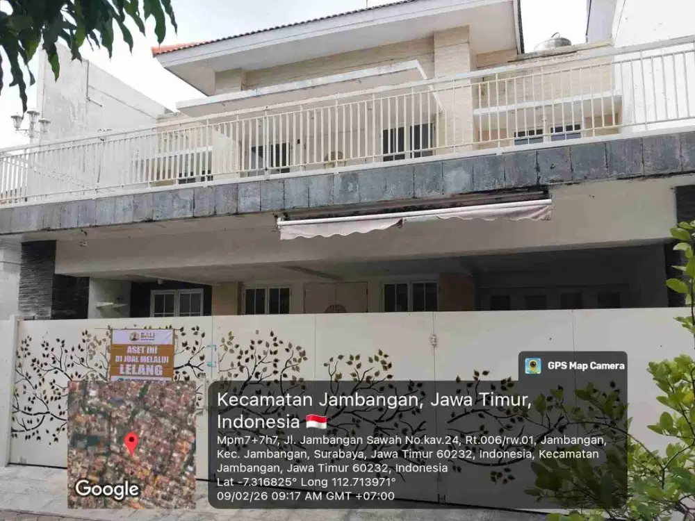 DI JUAL RUMAH
PERUM PALM SPRING REGENCY 
JLN  : PALEM RAJA JAMBANGAN SELATAN III BLOK A-20
KEL. : JAMBANGAN
KEC. : JAMBANGAN
KAB  : SURABAYA