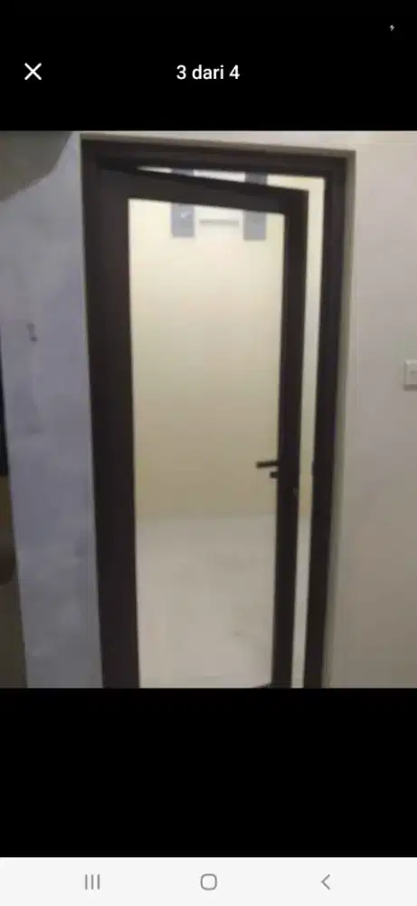 Pintu kaca aluminium swing uk s.d T220cm L100cm harga dg pasang 2,1 jt