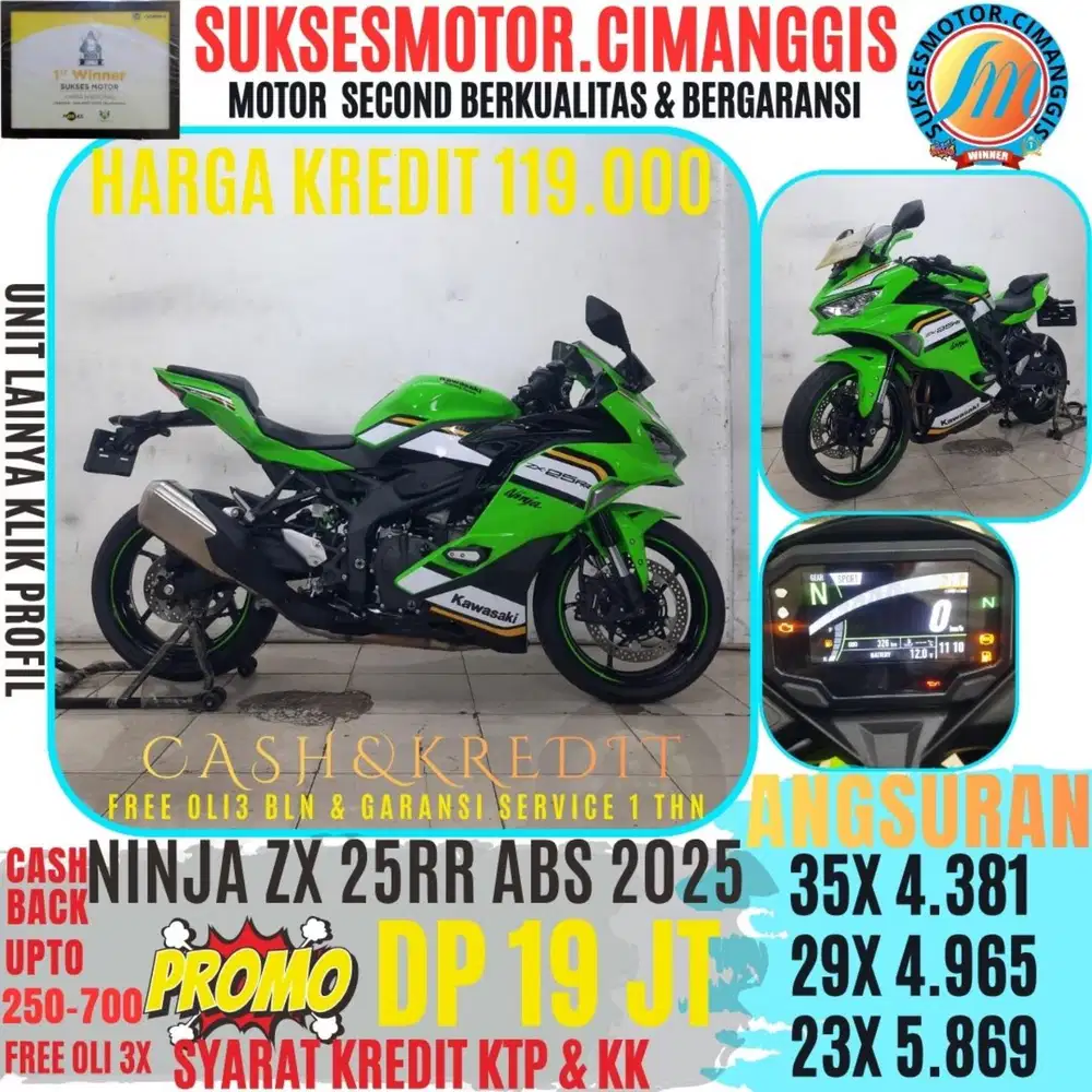 NINJA ZX25ABS KM 326 PROMOTERMURAH CASHBACK UPTO700RBU FREEOLI3X