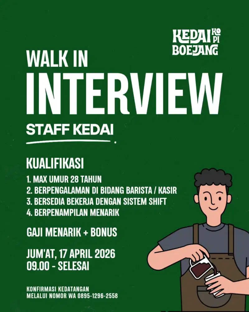 Walk in interview staff kedai