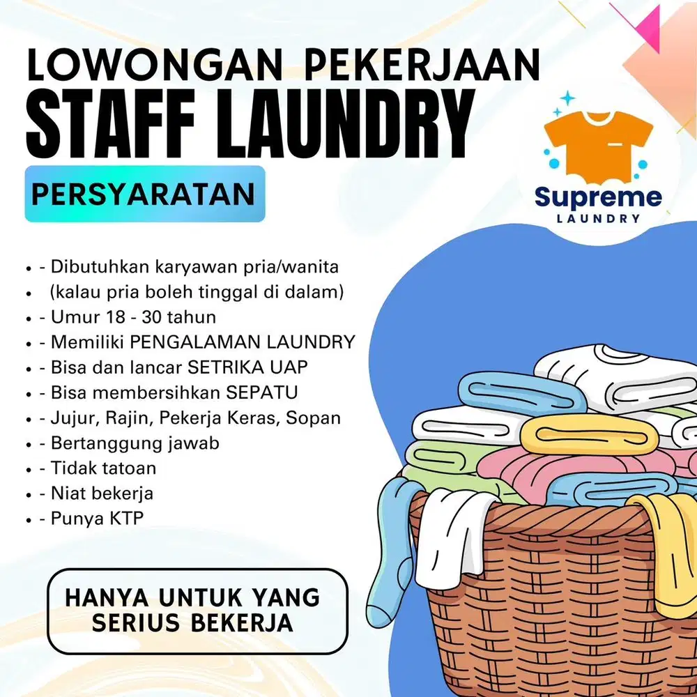 LOWONGAN KERJA LAUNDRY