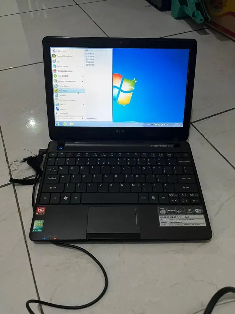 Notebook aspire one 722