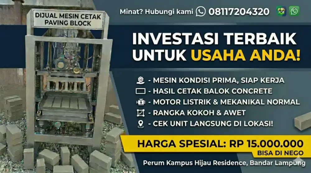 DIJUAL MESIN CETAK PAVING BLOCK - SIAP PAKAI