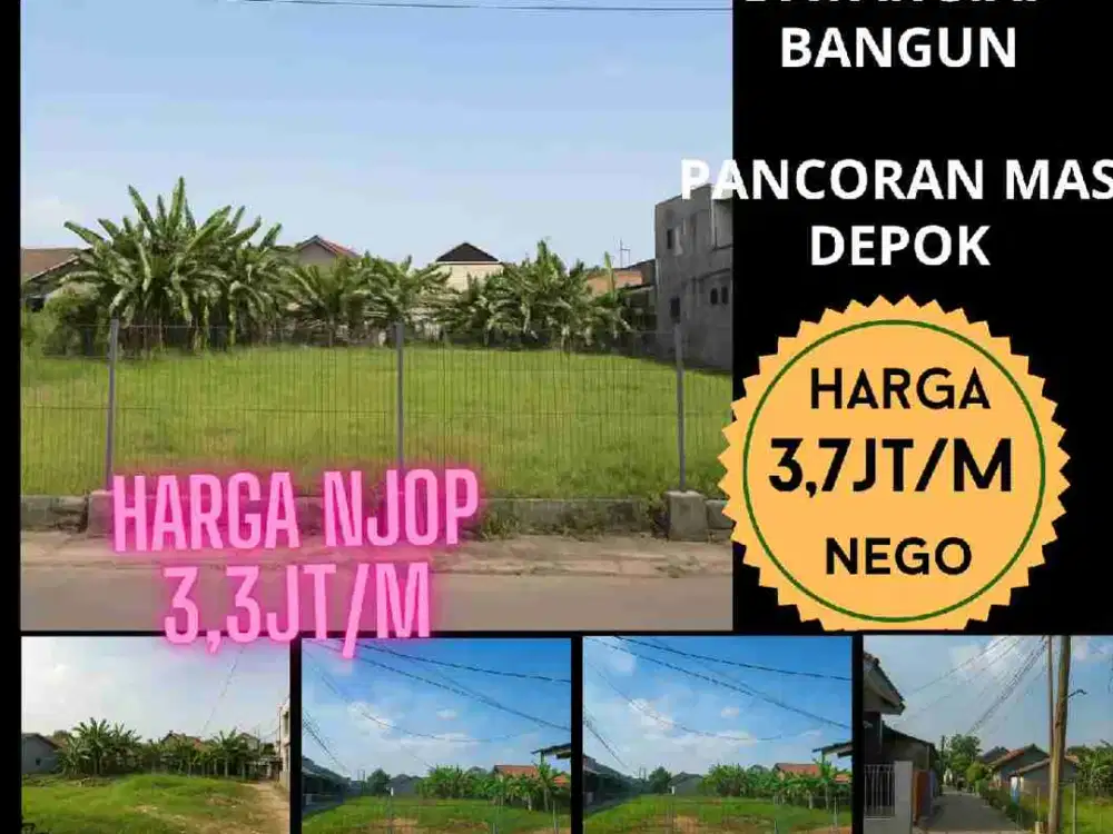 Dijual murah dibawah pasaran, kavling tanah datar siap bangun di lokasi strategis di Pancoran Mas Depok
