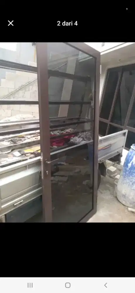 Pintu aluminium kaca swing T220cm L100cm harga plus paaang 2,3 jt /pcs