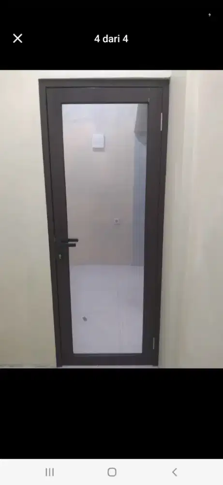 Pintu kaca aluminium swing T220cm L100cm harga plus pasang 2,1 jt /pcs