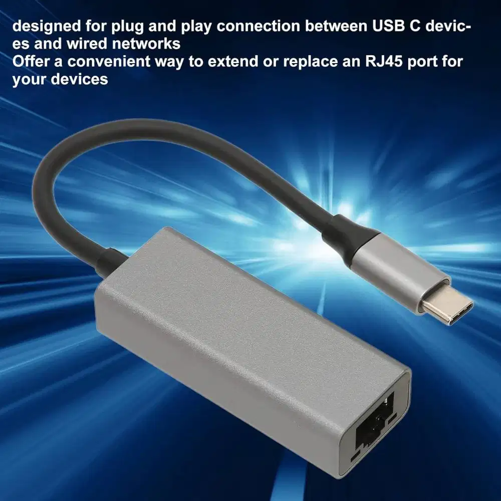 Type C to Ethernet Adapter USB Type-C to RJ45 Gigabit Ethernet LAN UTP
