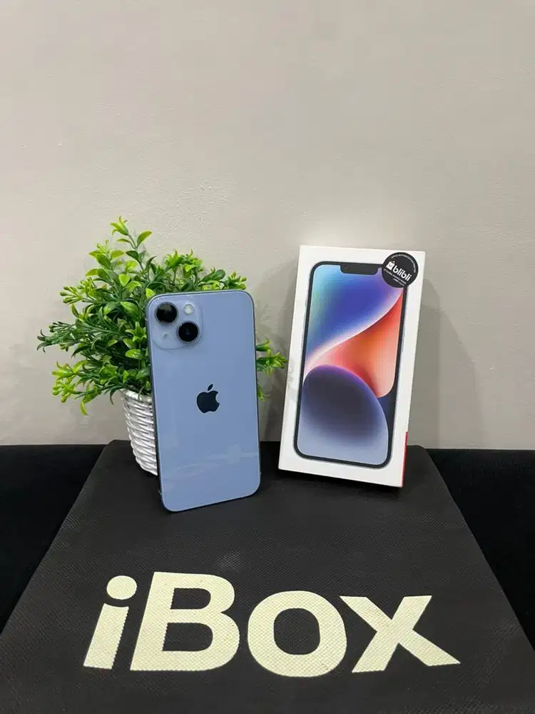 IPhone 14 128GB iBox Blue mulus Fullset Ori BH 100% Bea Cukai