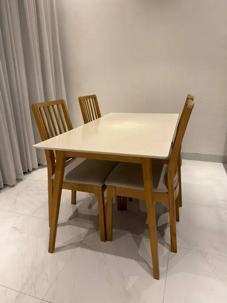 Dining Set IKEA STENARED + 4 Kursi EKEDALEN - like new