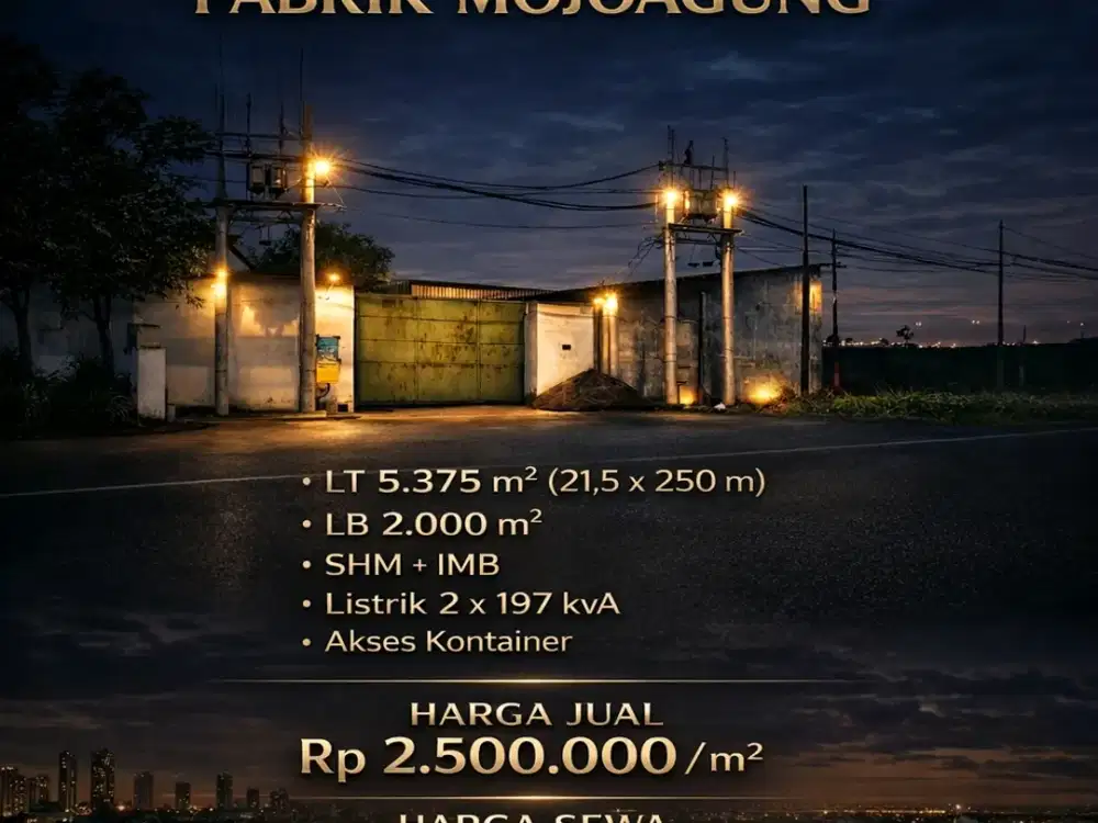 JUAL ATO SEWA GUDANG SIAP PAKAI MOJOAGUNG