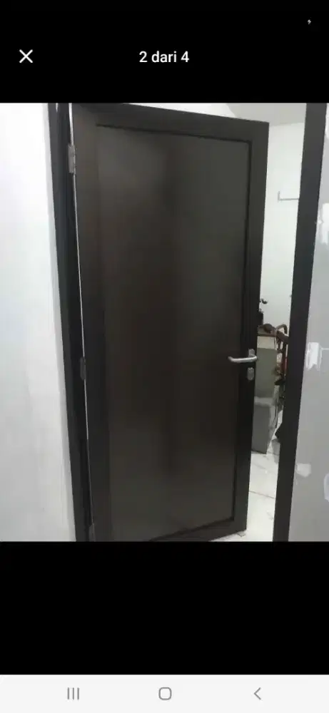 Pintu alumunium swing T220cm L100cm harga plus pasang 2,3 jt / unit