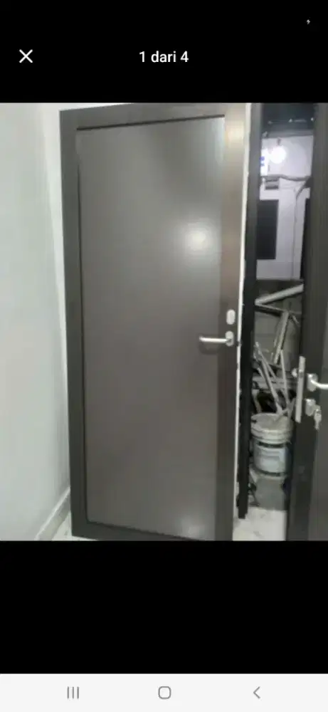 Pintu aluminium swing T220cm L100cm harga plus pasang 2,3 jt / unit