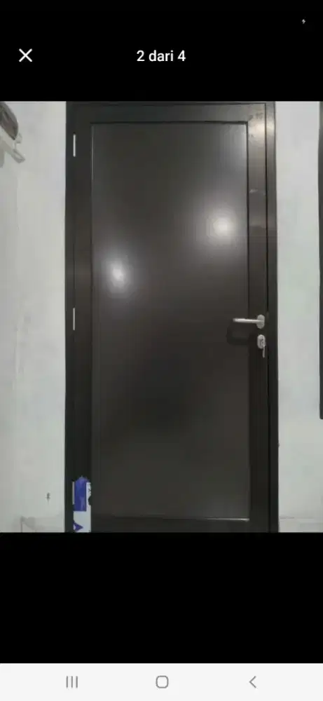 Pintu alumunium swing T220cm L100cm harga plus jasa psg 2,3 jt / unit