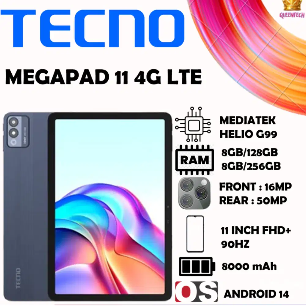 Tablet Android TECNO MEGAPAD 11 4G LTE [8GB /256GB]