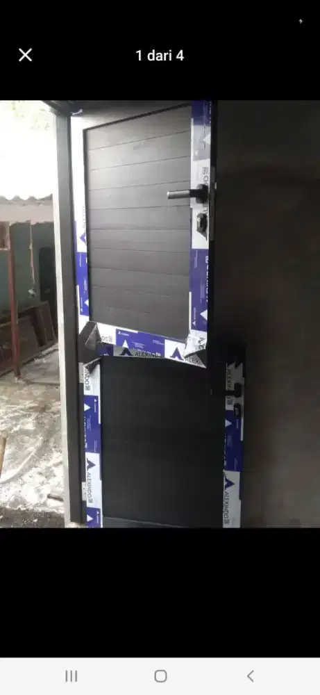Pintu koboy aluminium spandrel dobel T220cm L90cm hrg terpasang 2,8 jt