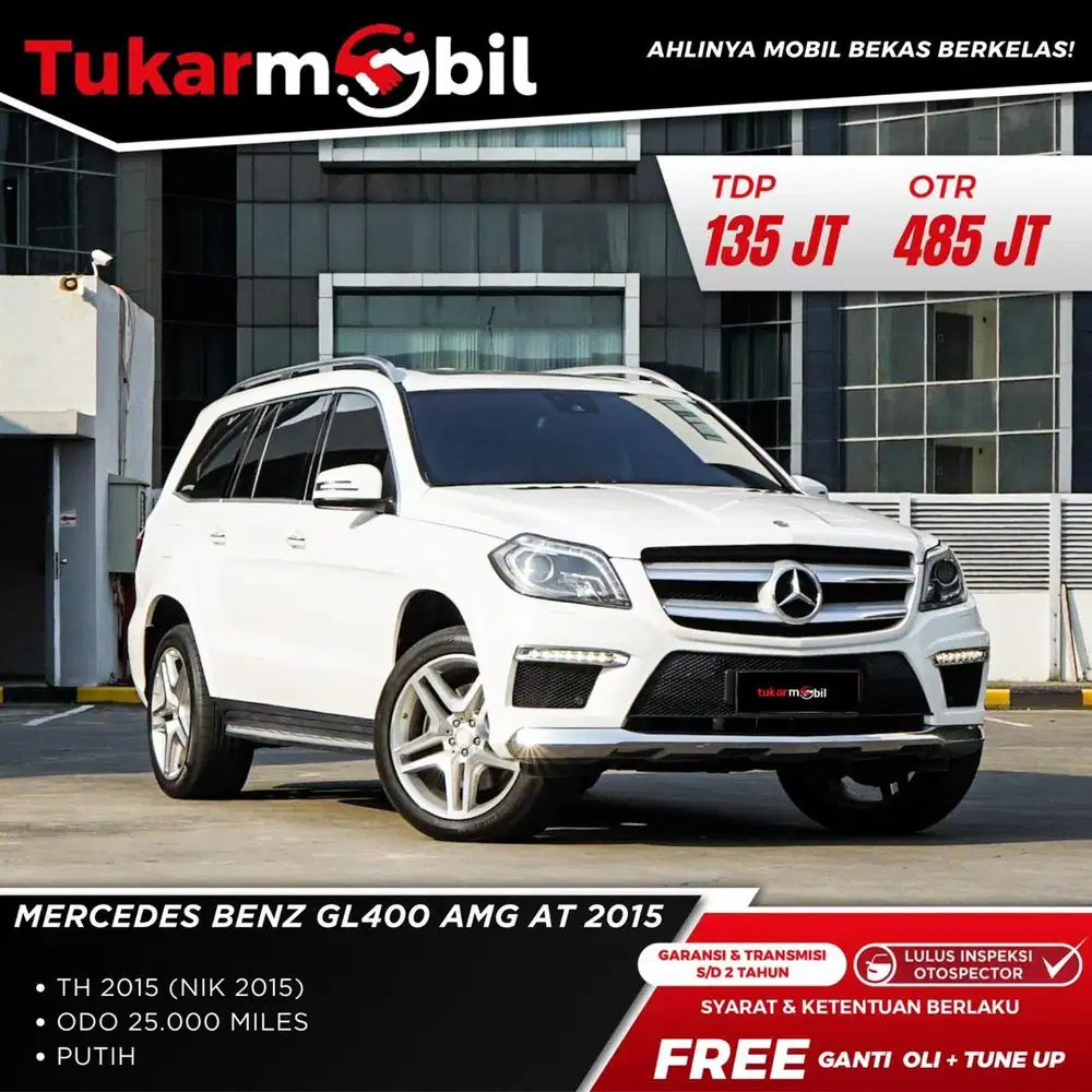 [BERGARANSI] MERCEDES BENZ GL400 AMG TAHUN 2015 PUTIH LOW KM