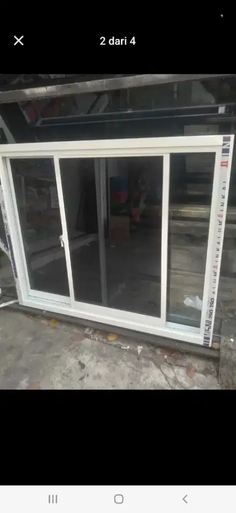 Kusen aluminium jendela sliding T120cm L120cm harga terpasang 1,7 jt