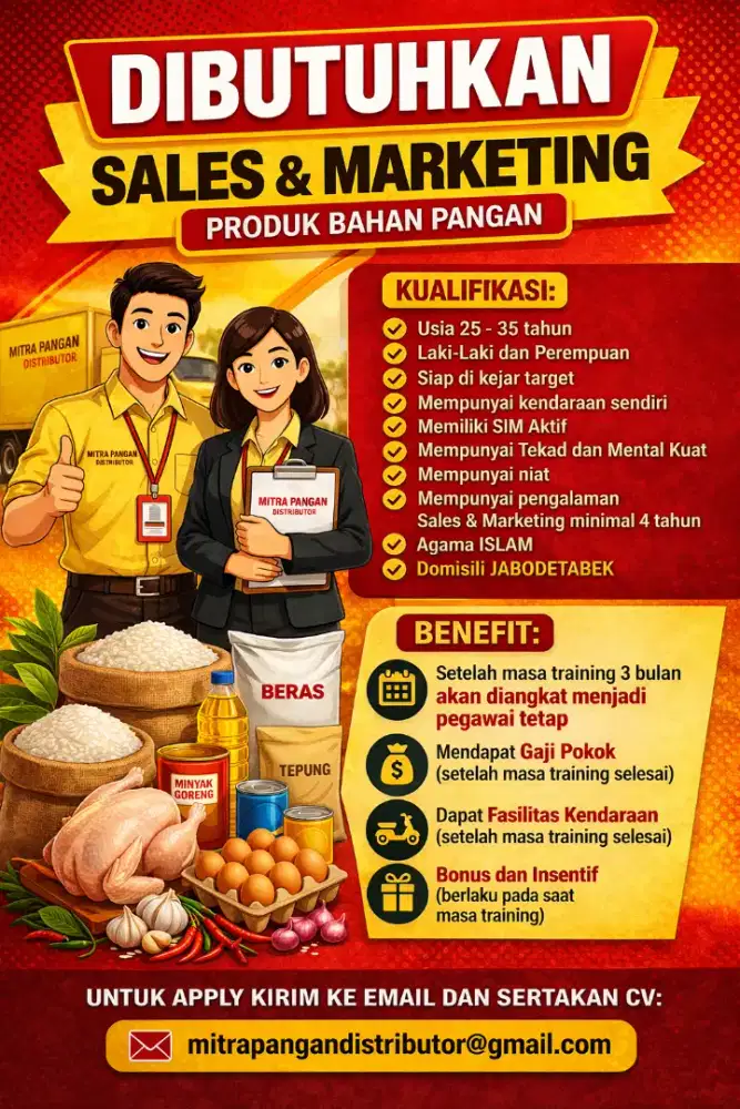 LOWONGAN PEKERJAAN SALES DAN MARKETING