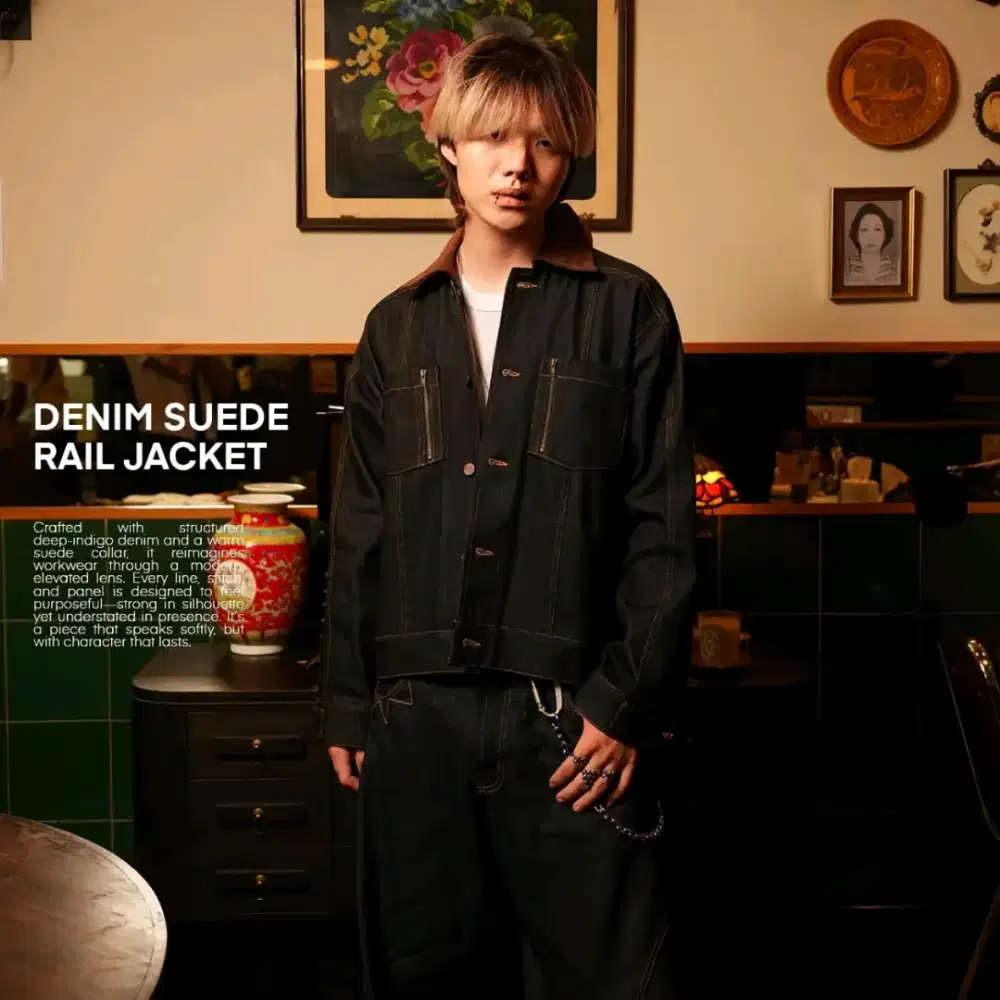 Denim Suede Rail Jacket Signore