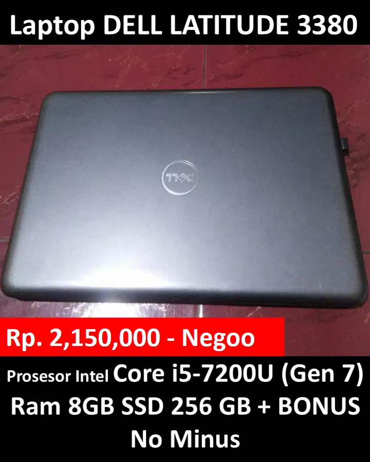 DELL LATITUDE 3380 (no minus dpt bonus)Core i5 gen 7 Ram 8GB SSD 256GB