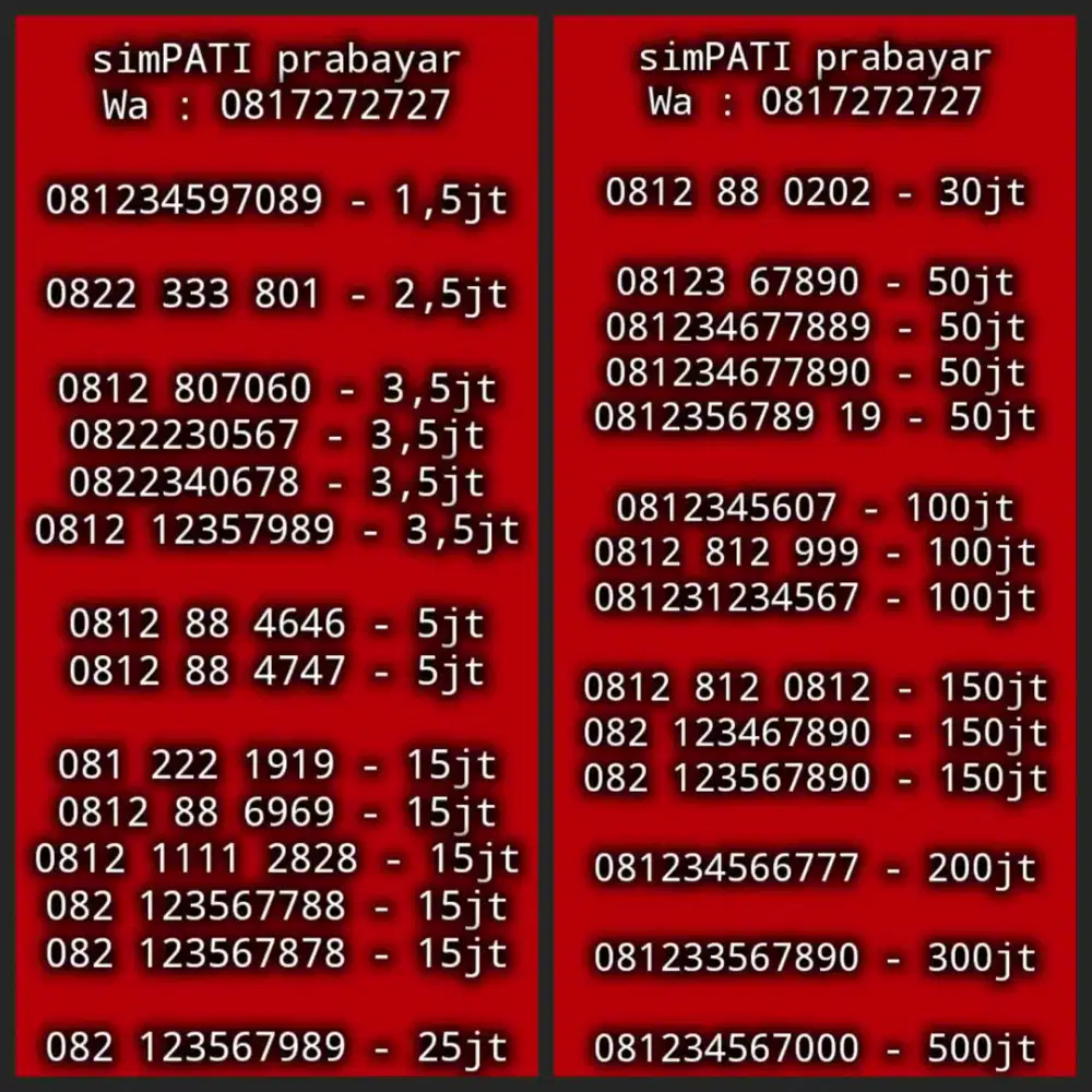 NOMOR CANTIK SIMPATI