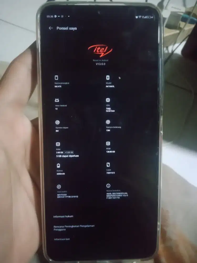 Itel a70 ram 3+5/128