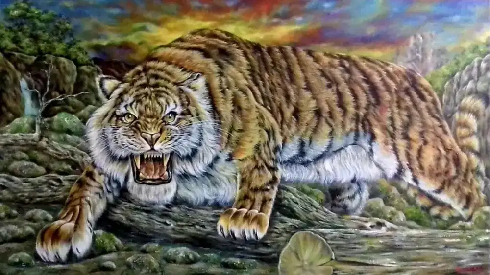 Lukisan Canvas Harimau Sumatera