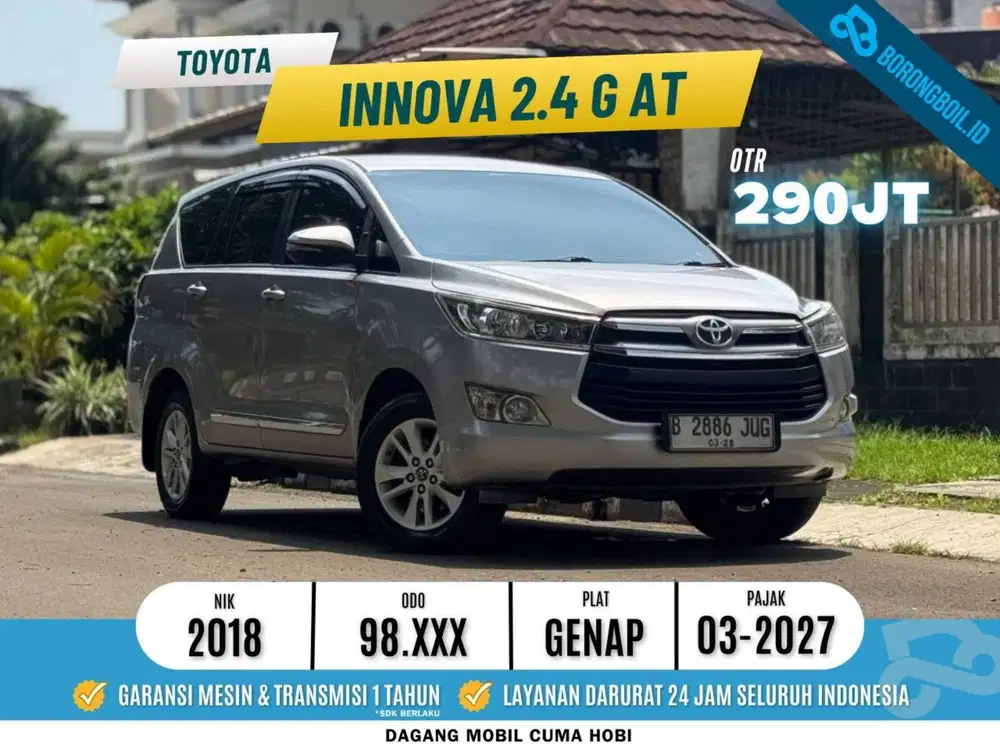 Toyota Innova G 2.4 At 2018 Abu-Abu Low KM