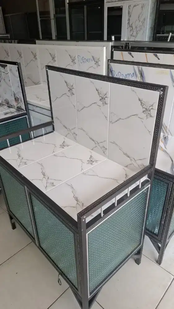 dijual meja kompor atang kompor pintu 2 aluminium