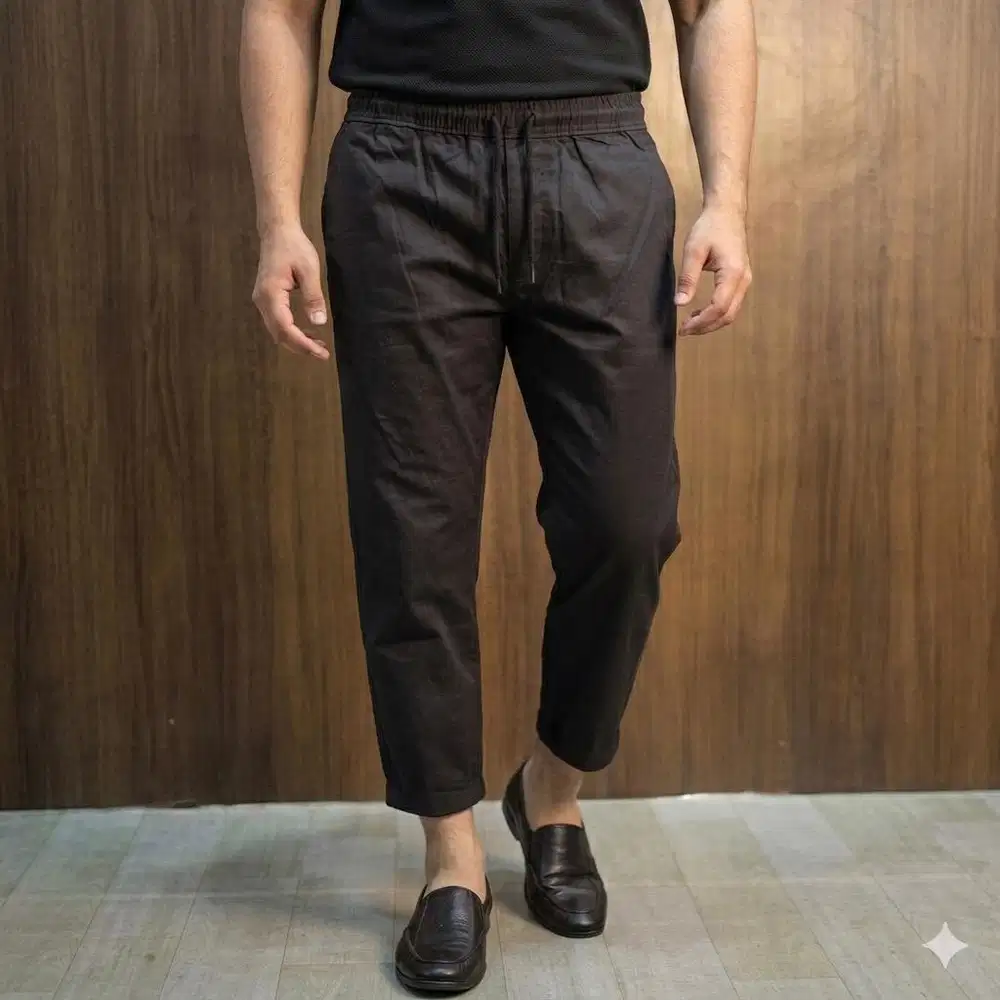 Celana Sirwal/Ankle Pant Chino Modern Bahan Melar & Pinggang Karet