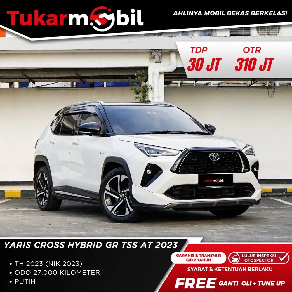 [BERGARANSI] TOYOTA YARIS CROSS HYBRID GR TSS TAHUN 2023 PUTIH HITAM
