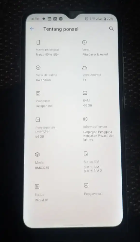 Realme Narzo 50i 4/64 Termurah Original Bonus Akun Netflix