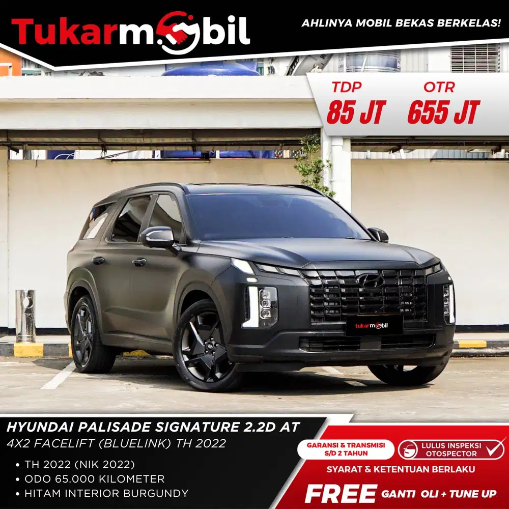 [BERGARANSI] HYUNDAI PALISADE SIGNATURE 2.2D TAHUN 2022 HITAM