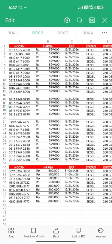 Nomor cantik simpati