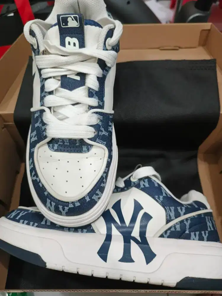 Sepatu MLB Chunky Liner Denim Monogram Navy size 42