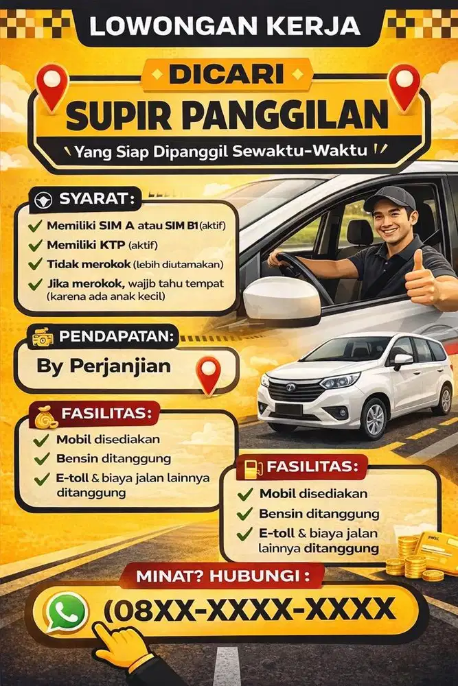 DICARI DRIVER FREELANCE DRIVER PANGGILAN DRIVER PRIBADI DAERAH CIMAHI