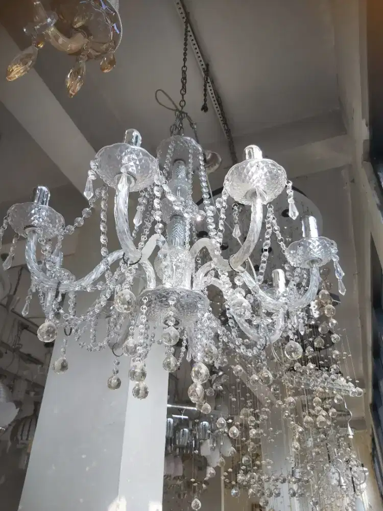 LAMPU HIAS GANTUNG CRYSTAL CANDLE 8P