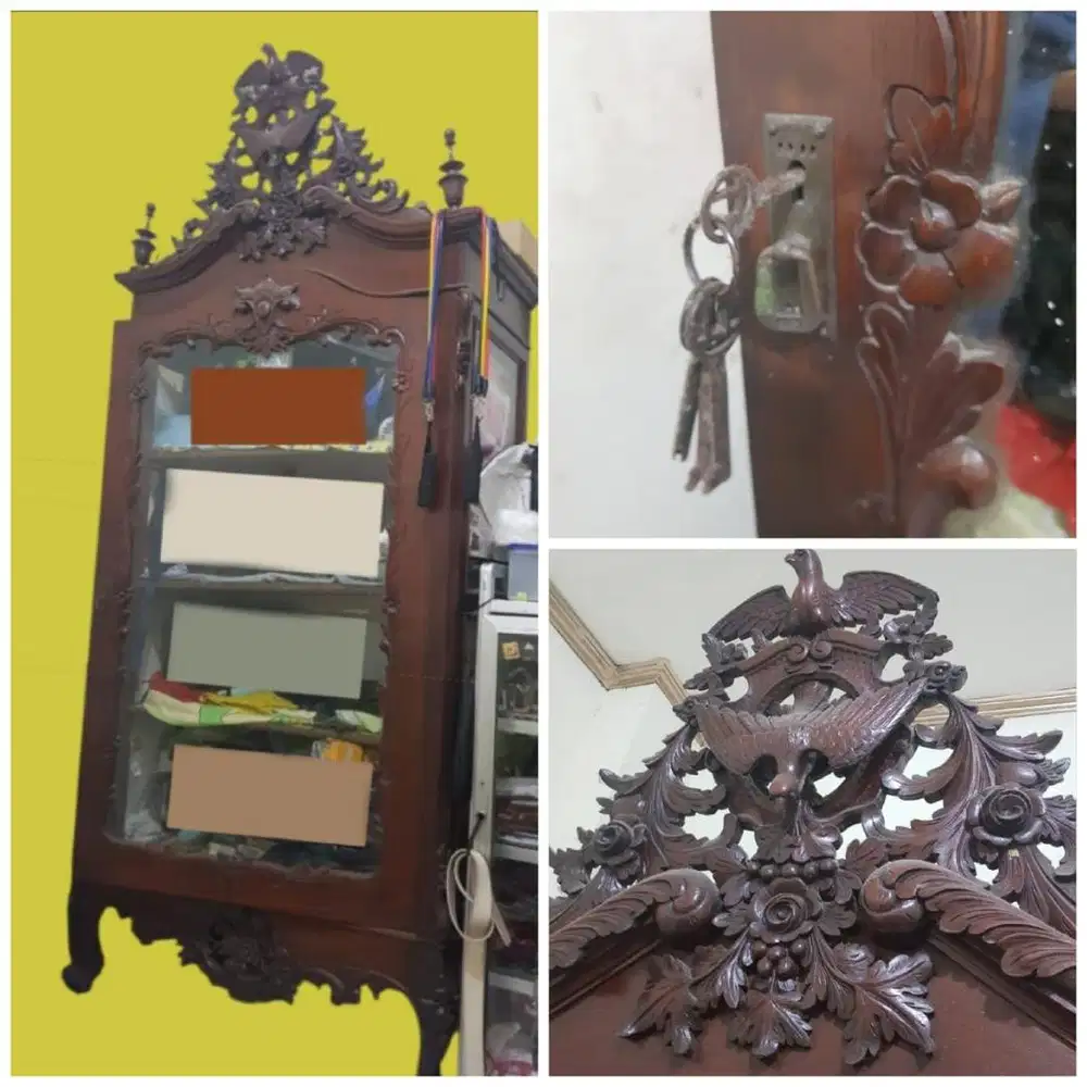 Lemari jati ukir kuno