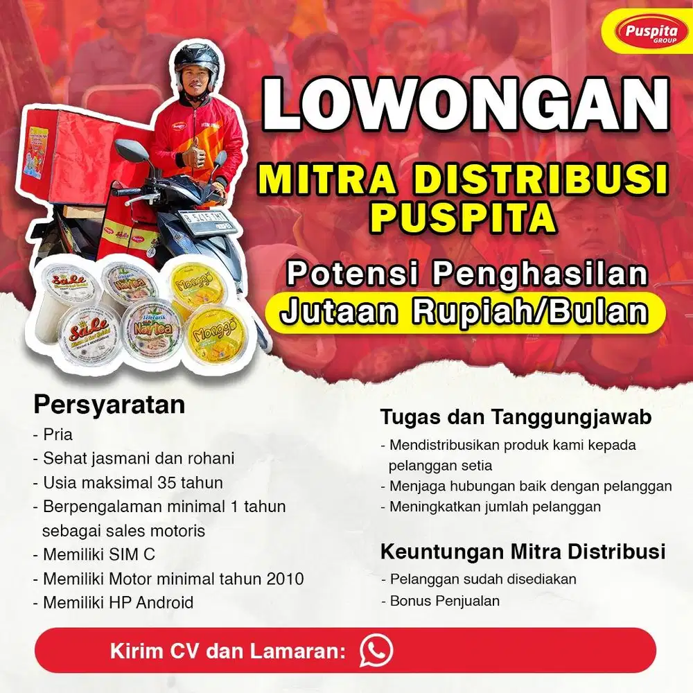 Dibutuhkan mitra distribusi area Bekasi