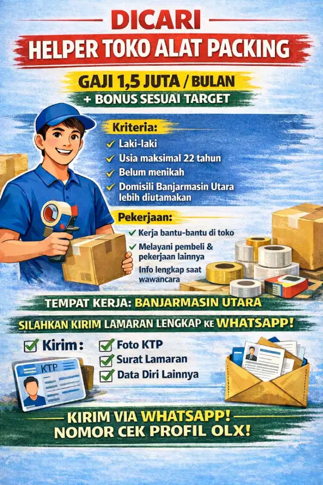 Lowongan kerja Helper alat packing