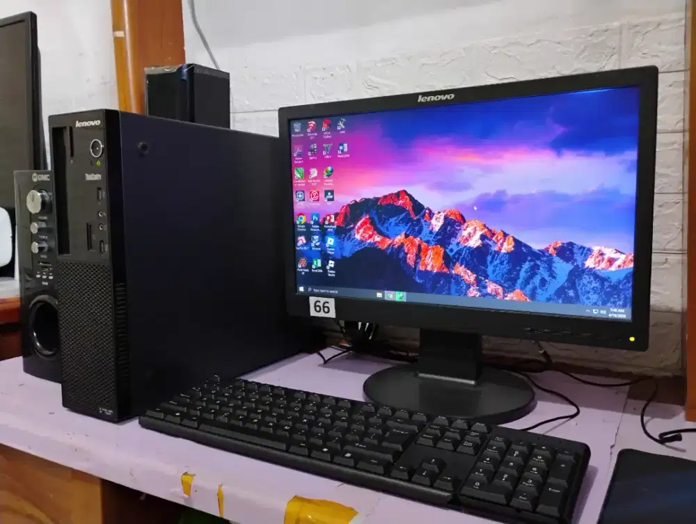 Pc gaming lenovo / intel core + ram 8gb + monitor 19inch siap pakai