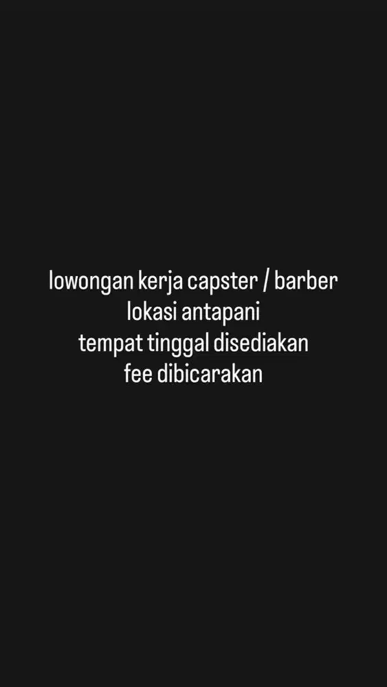lowongan kerja capster / barber