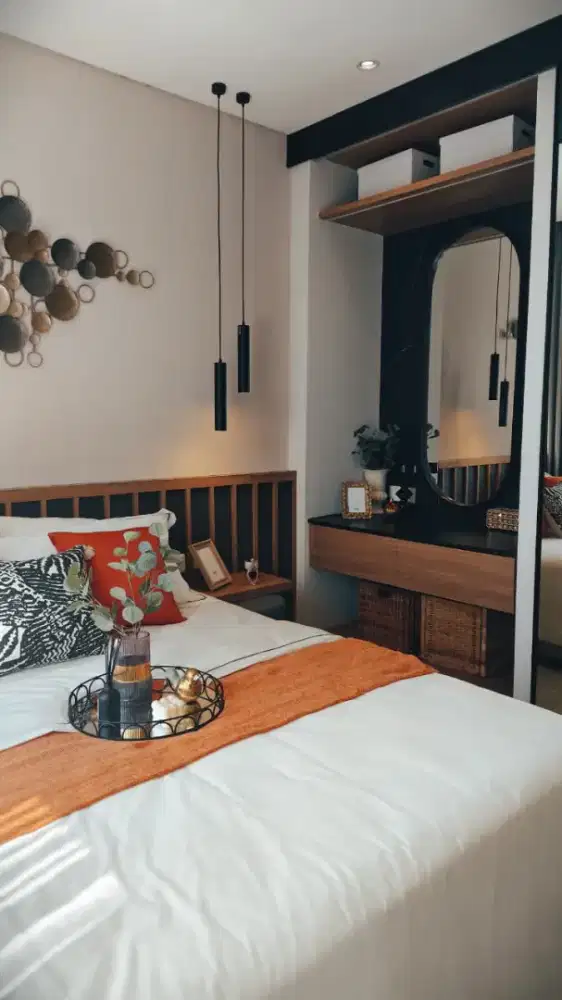 Interior desain furniture custom kitchen set wardrobe meja resepsionis