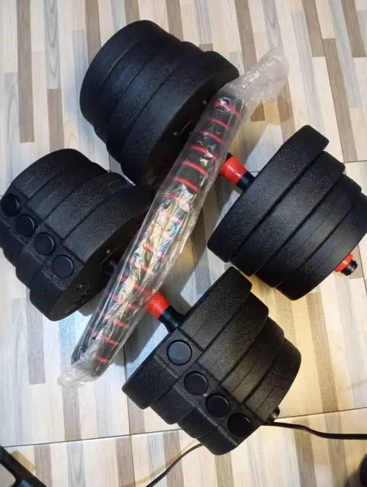 barbell set dumbell alat gym fitness angkat beban