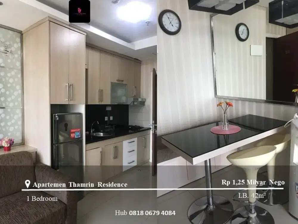 Dijual Apartement Thamrin Residence 1BR Low Floor Full Furnished