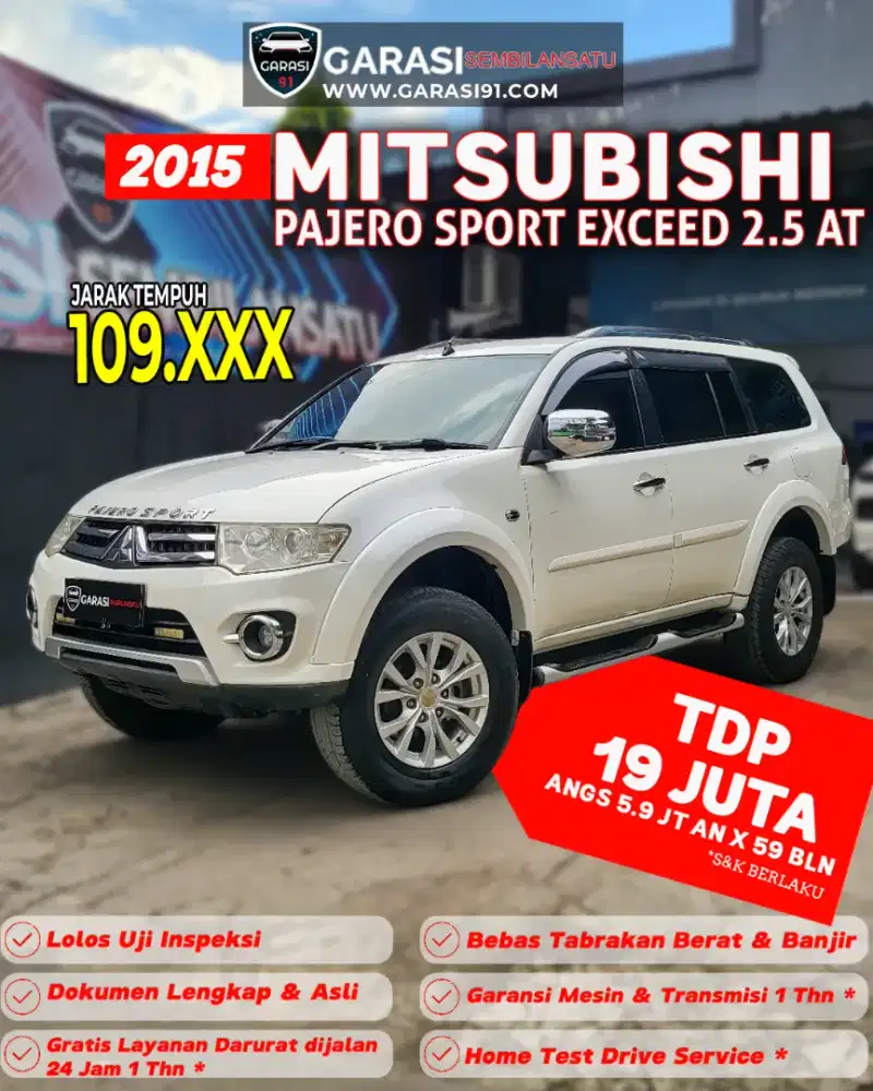 [ TDP 19 jt ] Pajero sport Exceed 2.5 At 4x2 2015 diesel