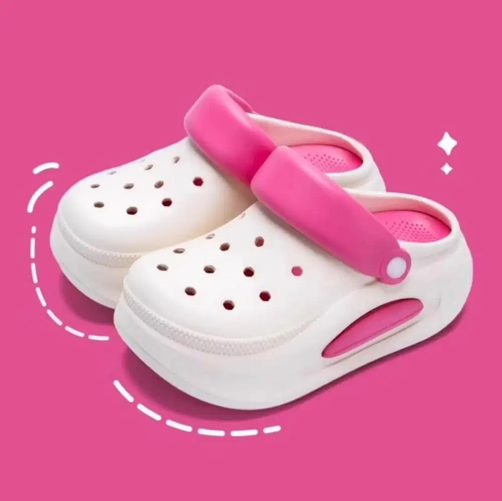 Sepatu anak pink putih no 28-29, sendal baim, sendal pantai non slip